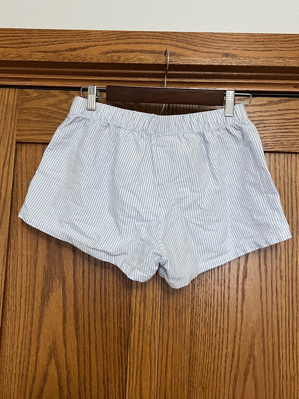 Brandy Melville Light Blue & White Striped Shorts - Picture 2 of 3